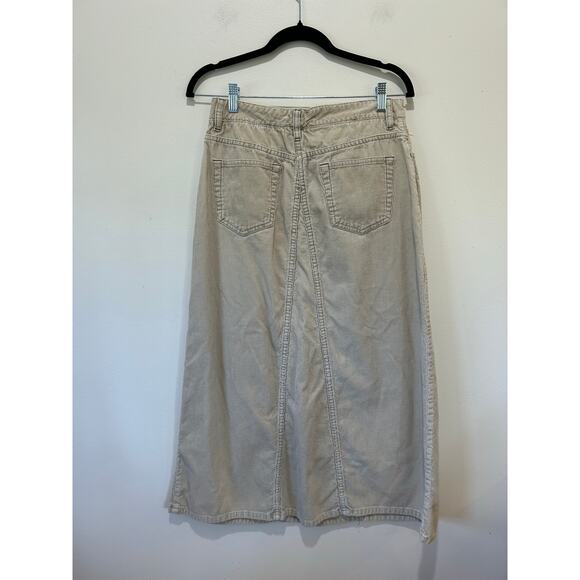 Sundance corduroy midi skirt tan size 10 cotton - Picture 4 of 8
